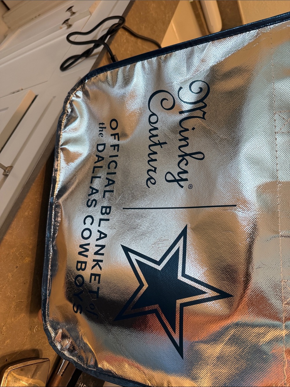 Minkey Couture Dallas Cowboys Silver Metallic Tote Bag !